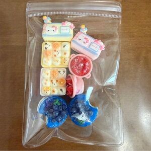 Cute Miniature Food Charms for DIY projects 8 pieces
